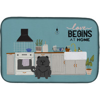 "Caroline's Treasures CK7847DDM Black Chow Kitchen Scene dish-drying-mats, 14 x 21, Multicolor"