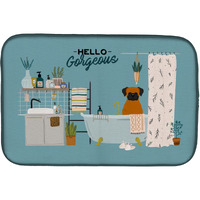 "Caroline's Treasures CK7537DDM Fawn Boxer in Bathtub dish-drying-mats, 14 x 21, Multicolor"