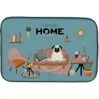 "Caroline's Treasures CK7849DDM Cream Pug Sweet Home dish-drying-mats, 14 x 21, Multicolor"