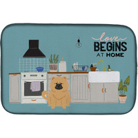 "Caroline's Treasures CK7848DDM Cream Chow Kitchen Scene dish-drying-mats, 14 x 21, Multicolor"