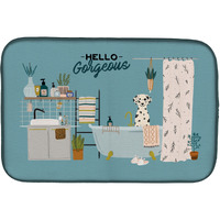 "Caroline's Treasures CK7519DDM Dalmatian in Bathtub dish-drying-mats, 14 x 21, Multicolor"