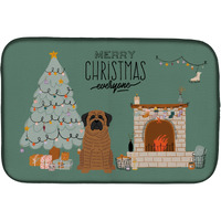 "Caroline's Treasures CK7578DDM Brindle Mastiff Christmas Everyone dish-drying-mats, 14 x 21, Multicolor"
