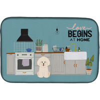 "Caroline's Treasures CK7779DDM Bichon Frise Kitchen Scene dish-drying-mats, 14 x 21, Multicolor"