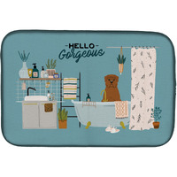 "Caroline's Treasures CK7495DDM Dogue de Bourdeaux in Bathtub dish-drying-mats, 14 x 21, Multicolor"