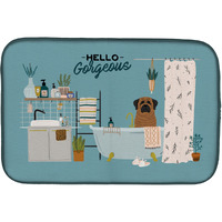 "Caroline's Treasures CK7437DDM Brindle Mastiff in Bathtub dish-drying-mats, 14 x 21, Multicolor"