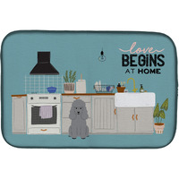 "Caroline's Treasures CK7772DDM Silver Poodle Kitchen Scene dish-drying-mats, 14 x 21, Multicolor"
