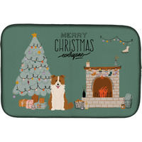 "Caroline's Treasures Red White Border Collie Christmas Everyone dish-drying-mats, 14 x 21, Multicolor"