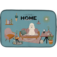 "Caroline's Treasures CK7915DDM White Poodle Sweet Home dish-drying-mats, 14 x 21, Multicolor"