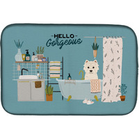 "Caroline's Treasures CK7464DDM Westie in Bathtub dish-drying-mats, 14 x 21, Multicolor"
