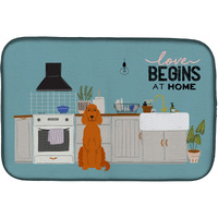 "Caroline's Treasures CK7768DDM Irish Setter Kitchen Scene dish-drying-mats, 14 x 21, Multicolor"