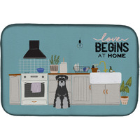 "Caroline's Treasures Black Grey Standard Schnauzer Kitchen Scene dish-drying-mats, 14 x 21, Multicolor"