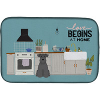 "Caroline's Treasures Black Miniature Schnauzer Kitchen Scene dish-drying-mats, 14 x 21, Multicolor"