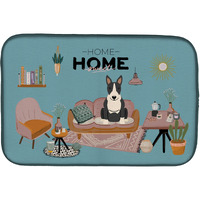 "Caroline's Treasures CK7978DDM Black White Bull Terrier Sweet Home dish-drying-mats, 14 x 21, Multicolor"