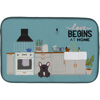 "Caroline's Treasures CK7713DDM Brindle French Bulldog Kitchen Scene dish-drying-mats, 14 x 21, Multicolor"