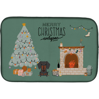 "Caroline's Treasures CK7695DDM Black Tan Dachshund Christmas Everyone dish-drying-mats, 14 x 21, Multicolor"
