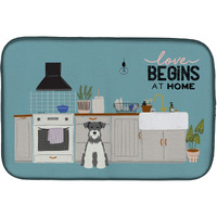 "Caroline's Treasures Caroline's Salt and Pepper Miniature Schnauzer Kitchen Scene dish-drying-mats, 14 x 21, Multicolor"