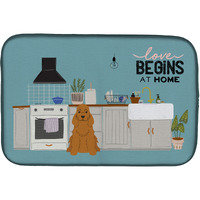 "Caroline's Treasures CK7799DDM Red Cocker Spaniel Kitchen Scene dish-drying-mats, 14 x 21, Multicolor"
