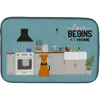 "Caroline's Treasures CK7745DDM Airedale Kitchen Scene dish-drying-mats, 14 x 21, Multicolor"