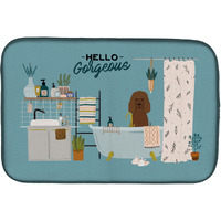 "Caroline's Treasures CK7485DDM Irish Water Spaniel in Bathtub dish-drying-mats, 14 x 21, Multicolor"
