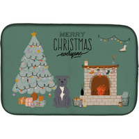 "Caroline's Treasures Caroline's Blue Staffordshire Bull Terrier Christmas Everyone dish-drying-mats, 14 x 21, Multicolor"