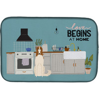 "Caroline's Treasures CK7727DDM Borzoi Kitchen Scene dish-drying-mats, 14 x 21, Multicolor"