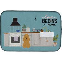 "Caroline's Treasures CK7773DDM Tan Poodle Kitchen Scene dish-drying-mats, 14 x 21, Multicolor"
