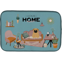 "Caroline's Treasures CK7852DDM Brown Pug Sweet Home dish-drying-mats, 14 x 21, Multicolor"