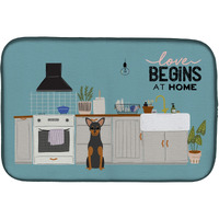 "Caroline's Treasures CK7732DDM Manchester Terrier Kitchen Scene dish-drying-mats, 14 x 21, Multicolor"