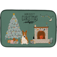 "Caroline's Treasures Red White Bull Terrier Christmas Everyone dish-drying-mats, 14 x 21, Multicolor"