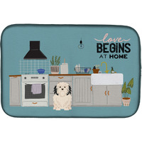 "Caroline's Treasures CK7723DDM Lowchen Kitchen Scene dish-drying-mats, 14 x 21, Multicolor"