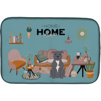 "Caroline's Treasures Blue Staffordshire Bull Terrier Sweet Home dish-drying-mats, 14 x 21, Multicolor"