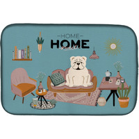"Caroline's Treasures CK7968DDM White English Bulldog Sweet Home dish-drying-mats, 14 x 21, Multicolor"