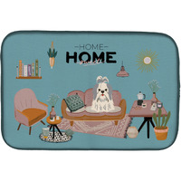 "Caroline's Treasures CK7930DDM Silver White Shih Tzu Sweet Home dish-drying-mats, 14 x 21, Multicolor"
