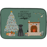 "Caroline's Treasures Black Standard Schnauzer Christmas Everyone dish-drying-mats, 14 x 21, Multicolor"