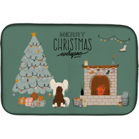 "Caroline's Treasures Cream Chinese Crested Christmas Everyone dish-drying-mats, 14 x 21, Multicolor"