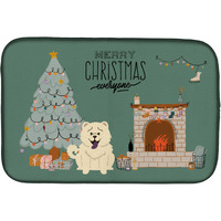"Caroline's Treasures CK7703DDM White Chow Christmas Everyone dish-drying-mats, 14 x 21, Multicolor"