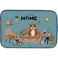 "Caroline's Treasures CK7965DDM Red White English Bulldog Sweet Home dish-drying-mats, 14 x 21, Multicolor"