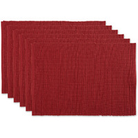 DII Barn Red Ribbed Placemat Set/6
