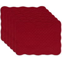 DII Cranberry Quilted Farmhouse Placemat (Set of 6)