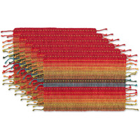 DII Spice Tonal Stripe With Fringe Placemat (Set of 6)