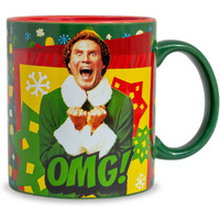 Elf OMg Santas coming ceramic Mug  Holds 20 Ounces