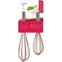 core Kitchen 10645 Kitchen Stainless Steel & Silicone Whisk Set- Rainbow - 2 Piece
