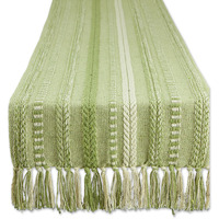 DII Antique Green Braided Stripe Table Runner