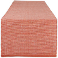 DII Vintage Red & White 2-Tone Ribbed Table Runner