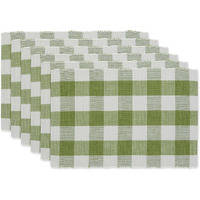 DII Antique Green Buffalo Check Ribbed Placemat (Set of 6)