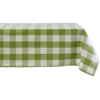 DII Antique Green Buffalo Check Tablecloth