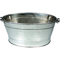 21 x 11 in. Stainless Steel Hammered Party Tub
