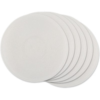 WHITE ROUND PP WOVEN PLACEMAT SET/6