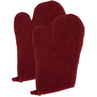 WINE TERRY OVEN MITT SET/2