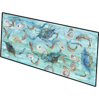 "Crab, Shrimp and Oysters Indoor or Outdoor Runner Mat 28x58 SC2086HRM2858"